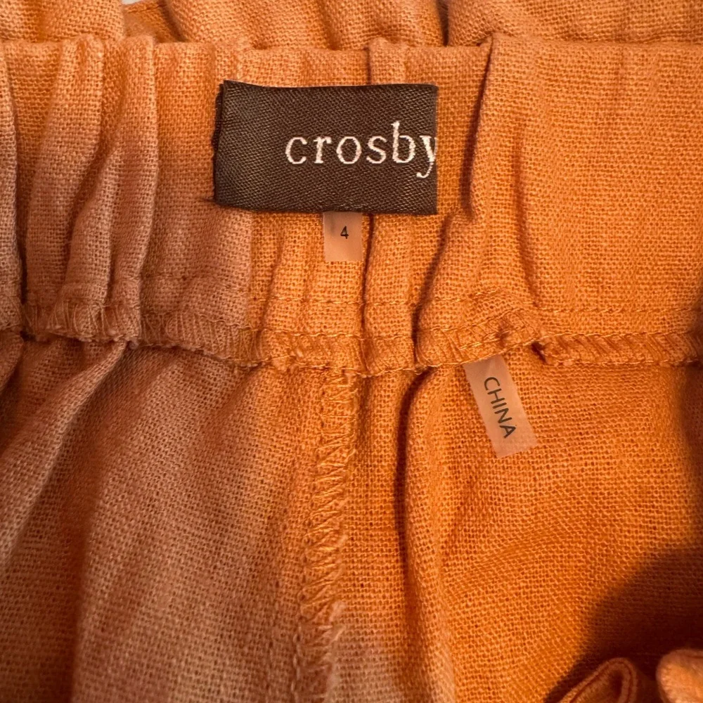 Crosby The Waist paper bag linen blend shorts orange fall color‎ women size 4